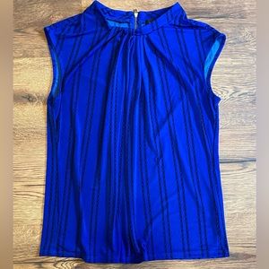 Liz Claiborne Career Sleeveless Blue & Black Zip Up- Women’s Small